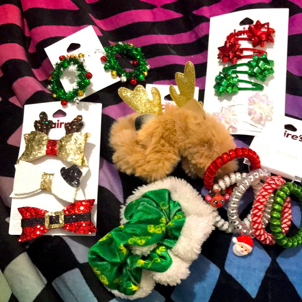 ✨❤️💚🆕BNWT Clair’s & Elf Christmas Hair Accessories & Jewelry Set!BN 2023!❤️💚